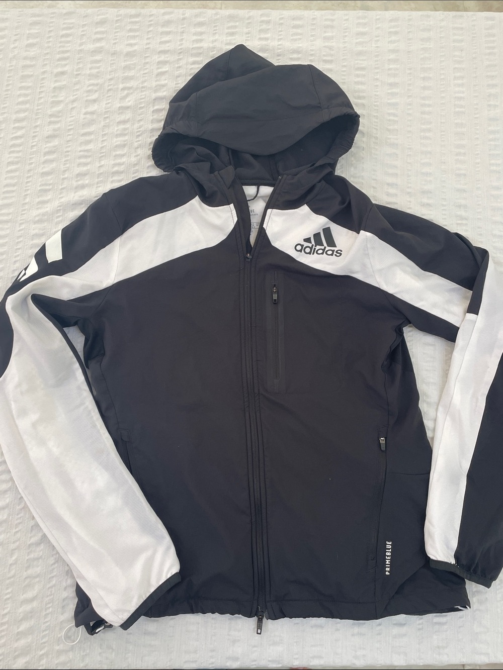 Adidas Adizero Marathon Primeblue Running Jacket Hooded Windbreaker Black White